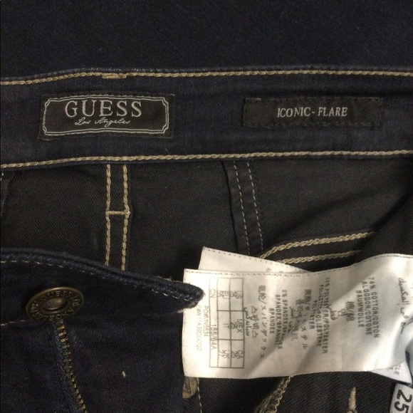 Guess jeans - flared leg denim in dark blue. - Picture 6 of 6